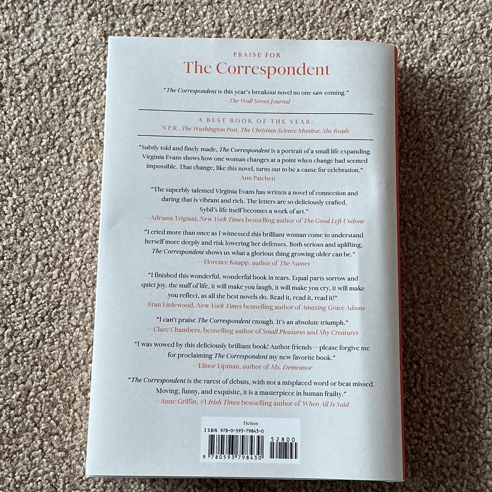 "The Correspondent" - White and Orange Paperback - Picture 2 of 3